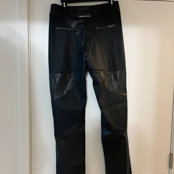 Maniere De Voir Pants | Lace Up Leather Black Pants | Color: Black | Size: 8 - Picture 4 of 7